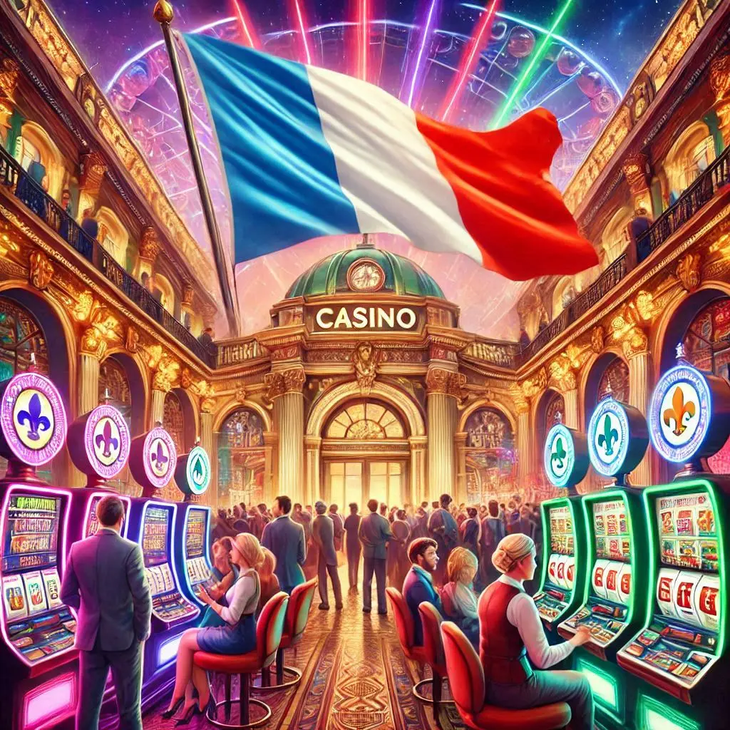 Casino et drapeau de la France