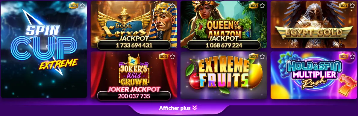 Tous lex jeux CASINO MYJACKPOT